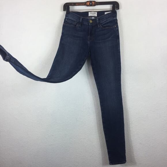 Frame Le Skinny De Jeanne Mid Rise Dark Wash Skinny Jeans Size 26 Y2K 90s - Picture 9 of 12